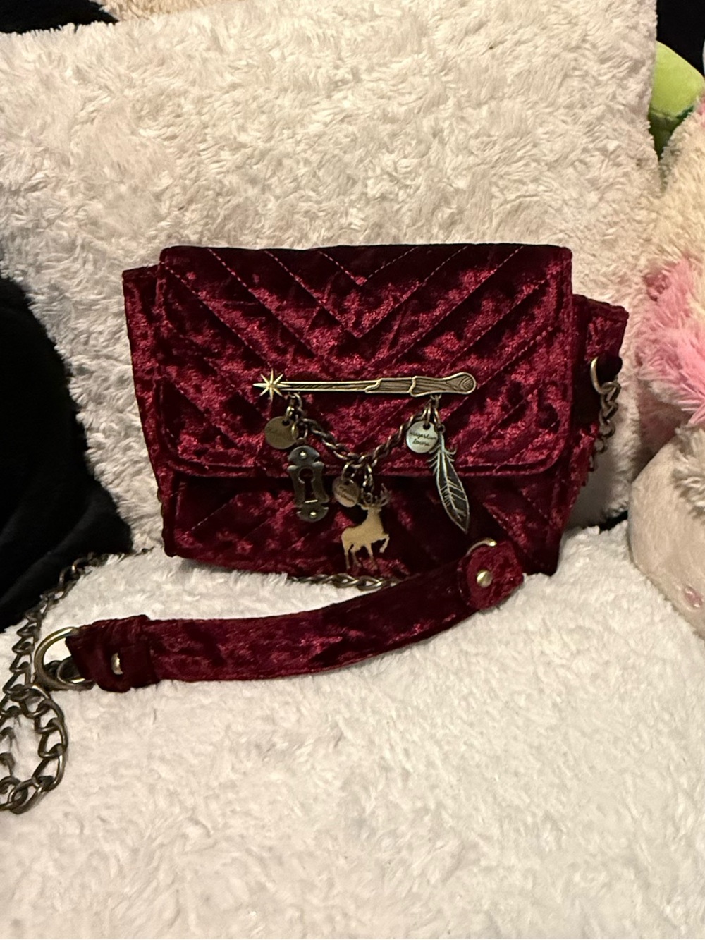 New-Red Velvet Harry potter purse